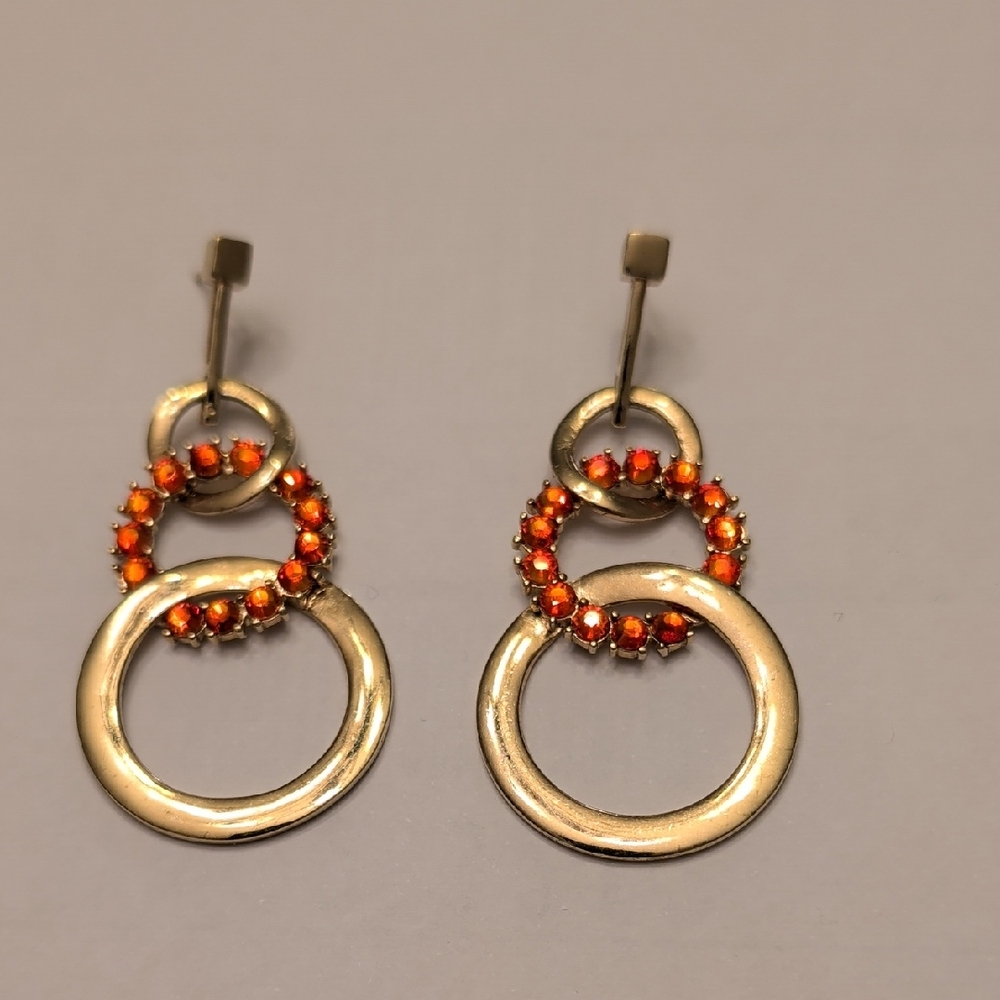 14k Gold Posts Butler Gold Tone Dangle Earrings